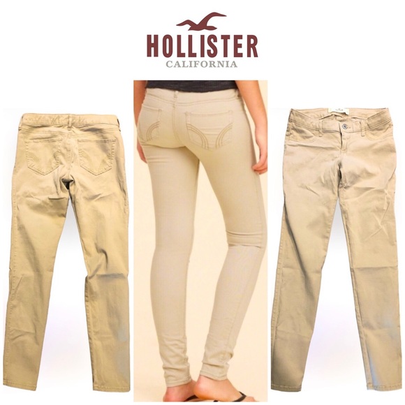 NWOT Hollister Low Rise Khaki Skinny Jeans Sz 3 w26 - Picture 1 of 10